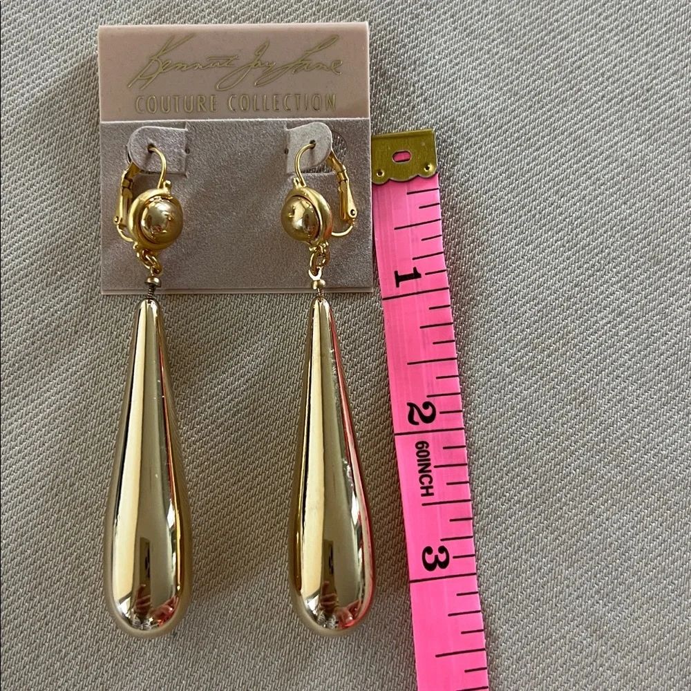Kenneth Lane Elegant Gold Drop Earrings - Picture 3 of 9